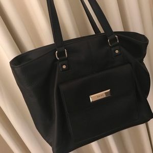 DKNY black leather purse